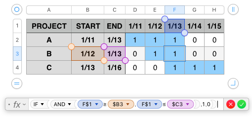 Numbersでガントチャート Apple コミュニティ